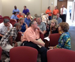 Participants brainstorm ideas for improving downtown Hartwell