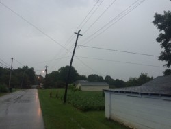 High winds knock over power pole in Royston Tuesday night