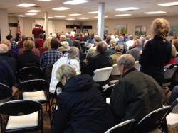 Hundreds pack the Adult Learning Center in Hartwell to discuss Corps irrigation ban