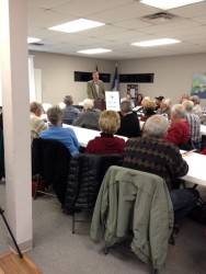 Congressman Doug Collins speaks Monday to group concerned about Corps new ban shoreline irrigation