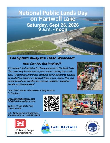Volunteers Needed for Lake Hartwell's Splash Away the Trash Day